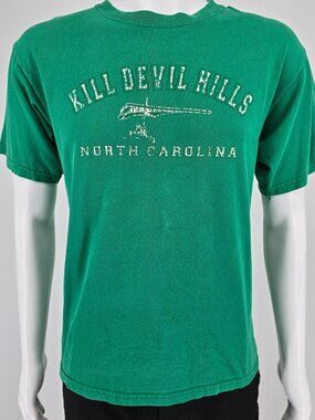 Distressed Vintage Y2K Anvil Kill Devil Hills North Carolina T-Shirt (M)